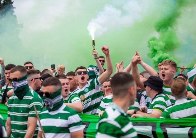 Applause for Celtic’s 21st Century Bhoys winners of a staggering 41 honours Celtic Supporters celebrating