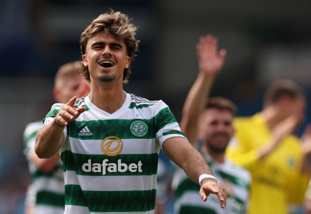 Jota of Celtic celebrates
