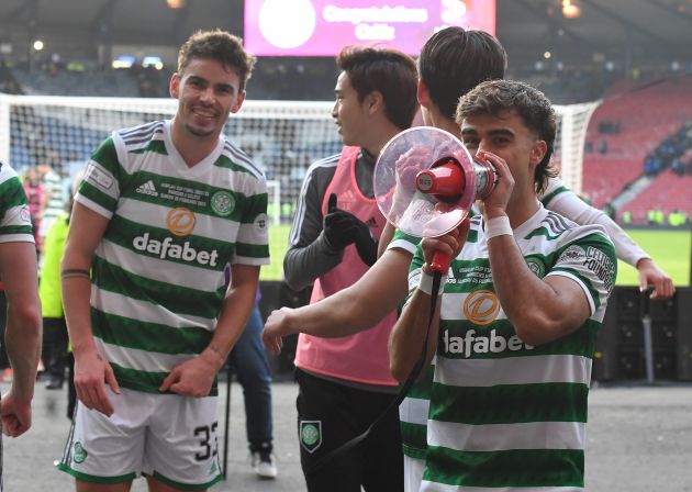 Jota of Celtic celebrates