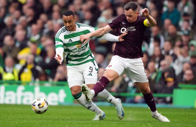 Everything you need to know for Hearts v Celtic Adam Idah in action