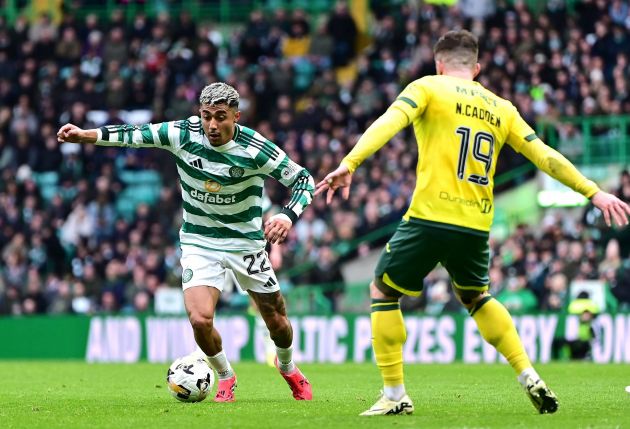 Julian Araujo of Celtic and Nicky Cadden of Hibernian Celtic v Hibernian