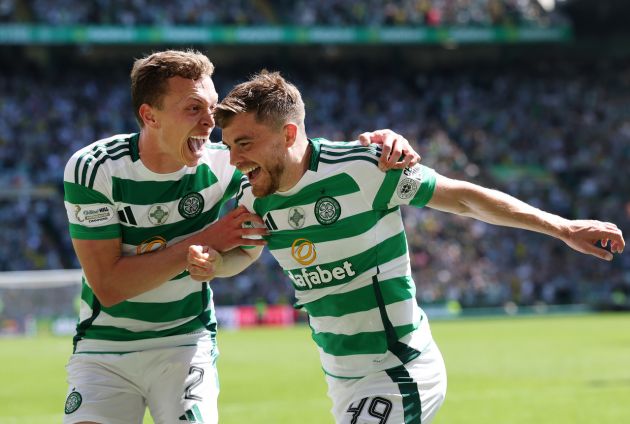 James Forrest of Celtic celebrates