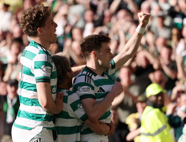Celtic 3-1 Falkirk – Today’s Unique Angle is well worth a watch Kieran Tierney of Celtic celebrates