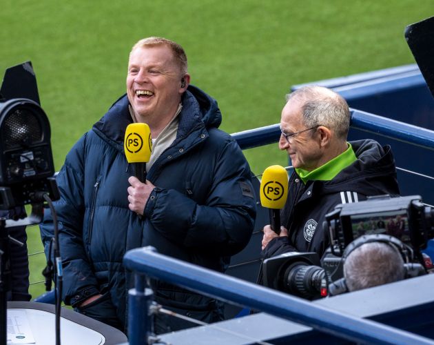 Neil Lennon and Martin O'Neill at Hampden
