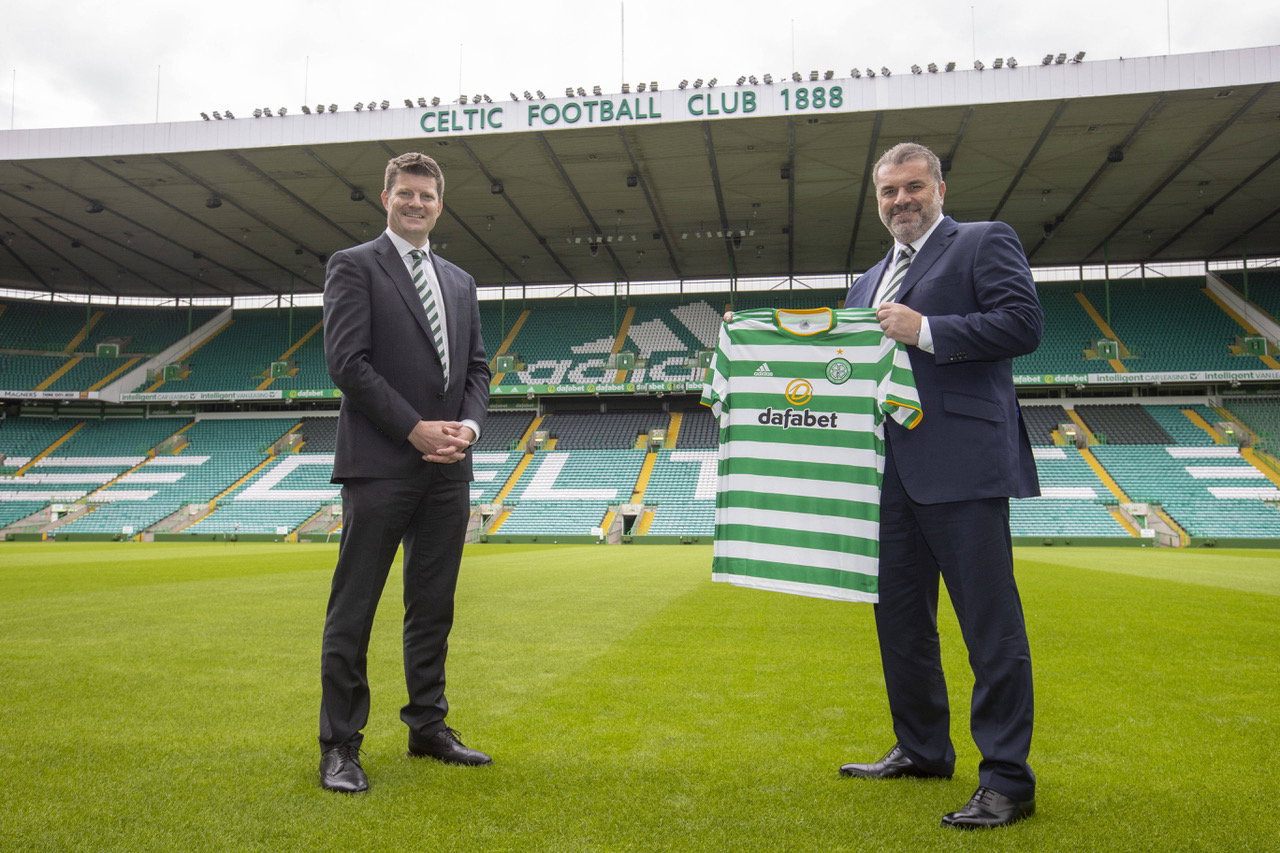Dominic McKay with Ange Postecoglou 