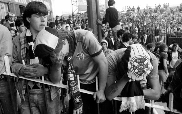 Heartbroken Hearts fans at Dens Park