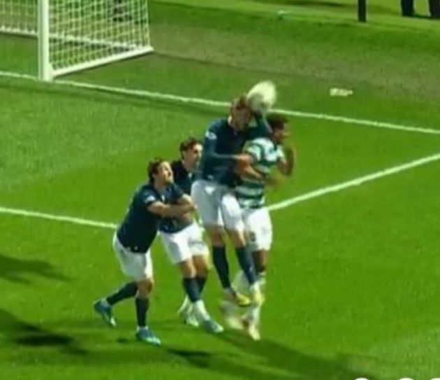 Jens Berthel Askou brands Celtic penalty as ‘one of the worst’ he has ever seen Sam Nicholson and Auston Trusty jump for the ball at Fir Park.
