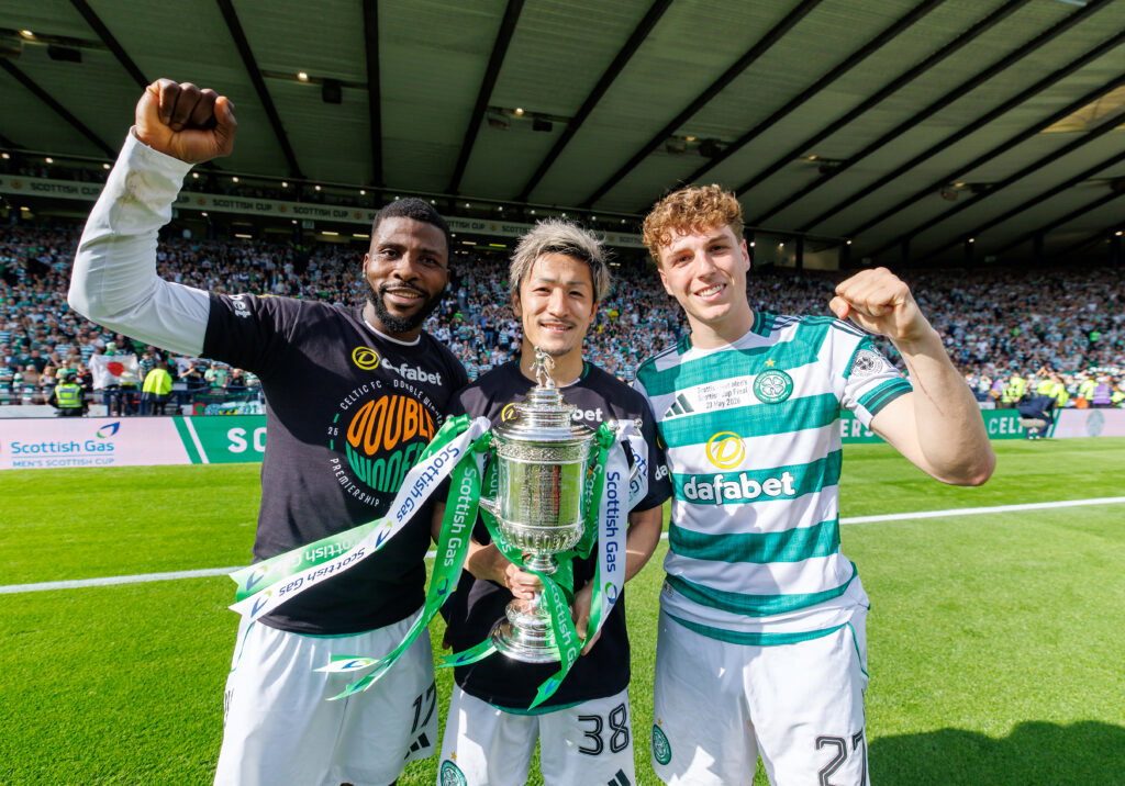 Celtic three goalscorers with the Scottish Cup