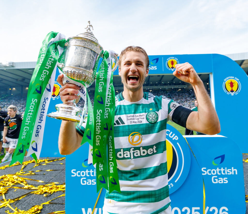 Benjamin Nygren with the Scottish Cup