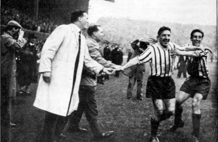 Jock Stein leads Dunfermline Athletic to a Scottish Cup Final win over Celtic in 1961