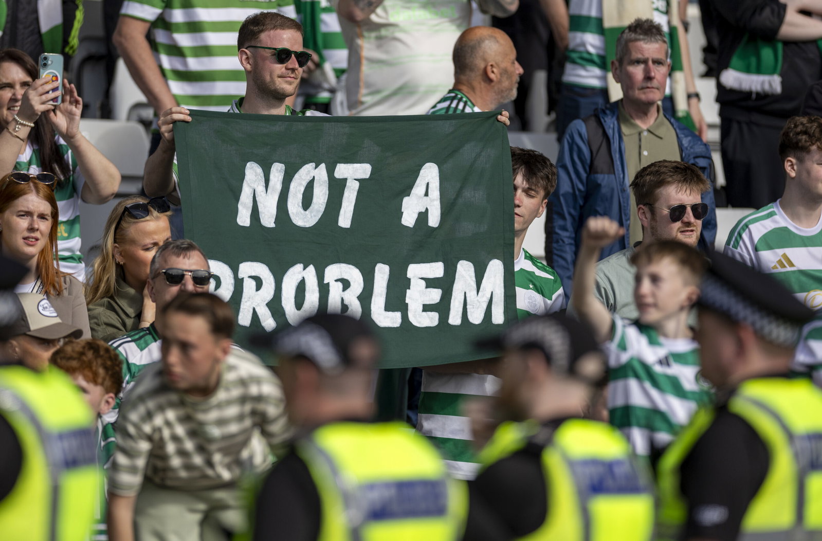 'Not A Problem' banner at Hampden.