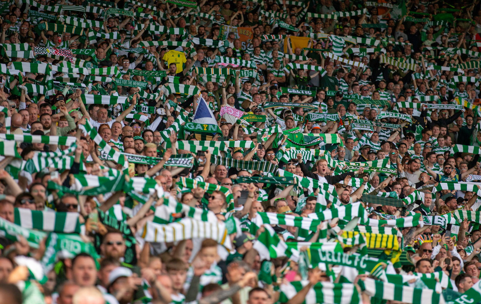 Celtic support singing YNWA at Hampden