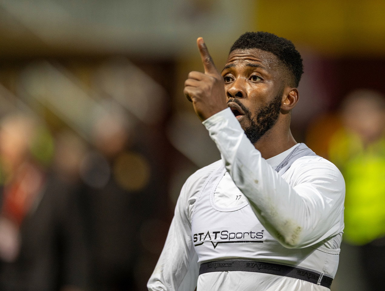 Kelechi Iheanacho celebrates at Fir Park.
