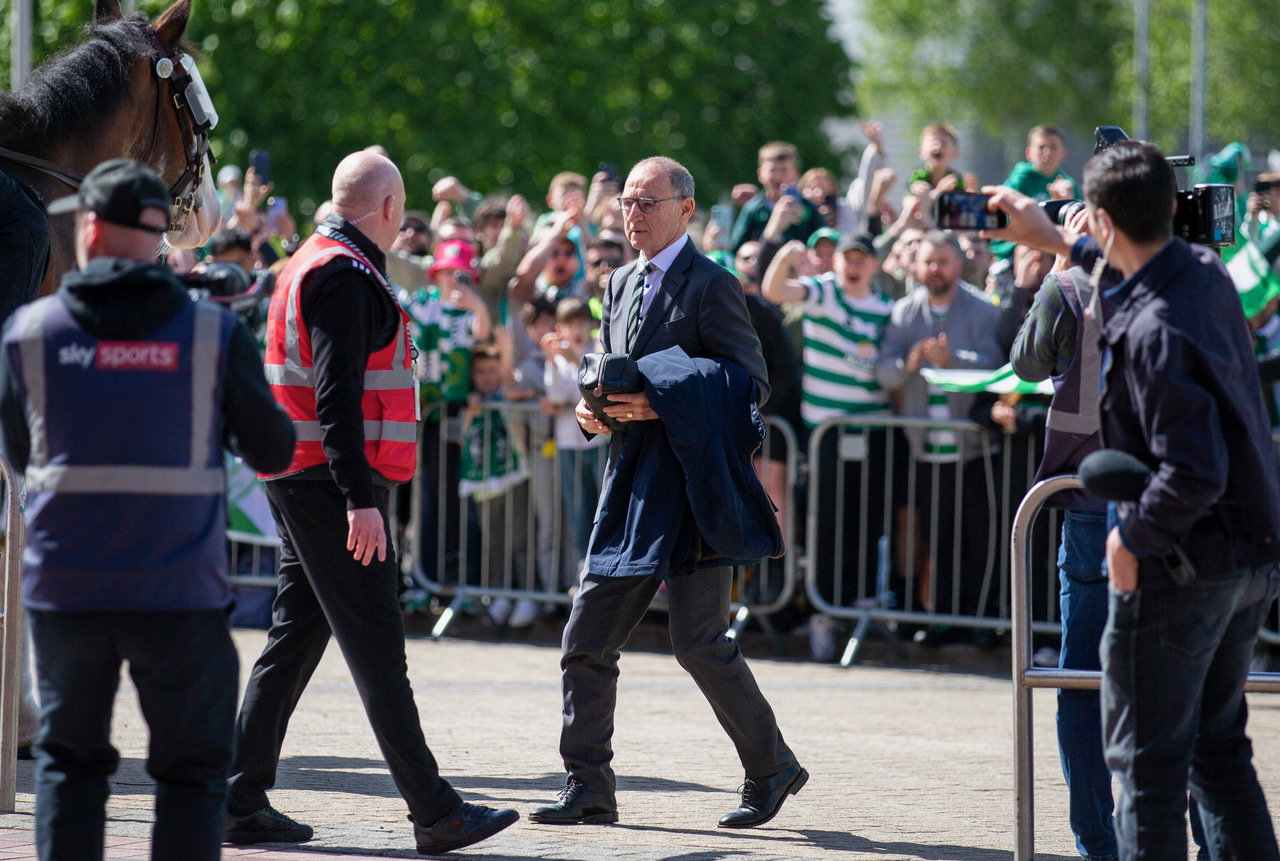 Martin O'Neill arrives at Celtic Park