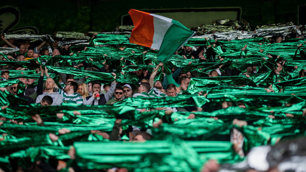 Celtic supporters at Celtic Park