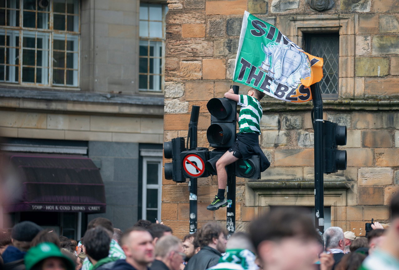 Celtic fans in Trongate 