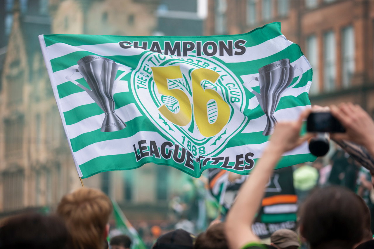 Celtic fans in Trongate 