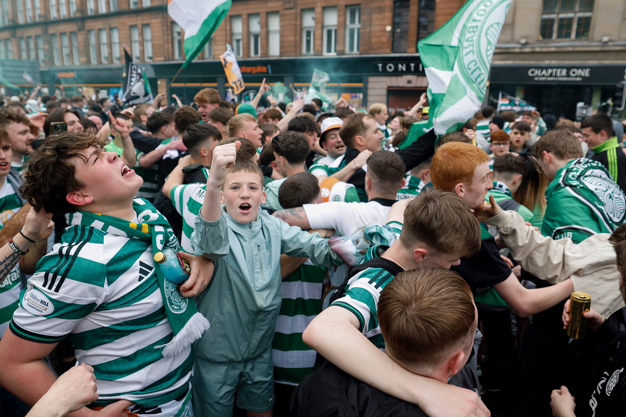 Celtic fans in Trongate  16 May 2026. 