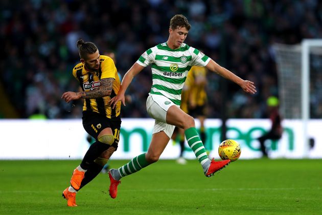 Former Celtic defender sanctioned with a ban and fine Jack Hendry of Celtic in action