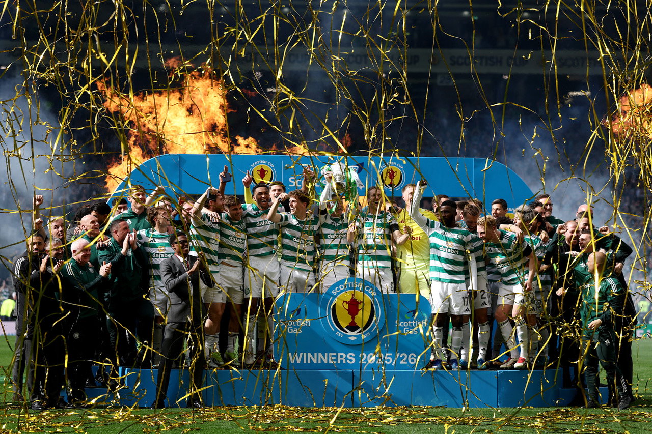 Celtic's Scottish Cup celebrations