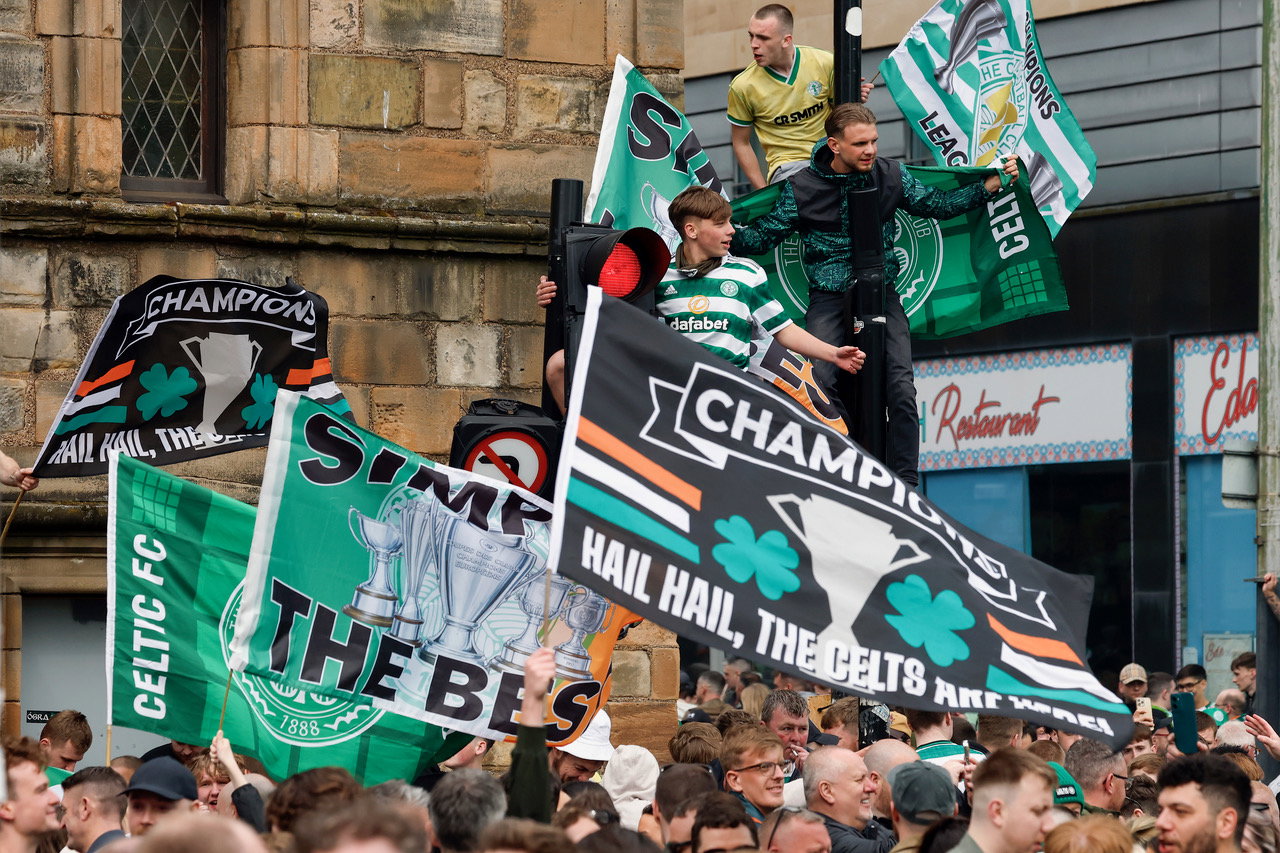 Celtic fans in Trongate  16 May 2026. 