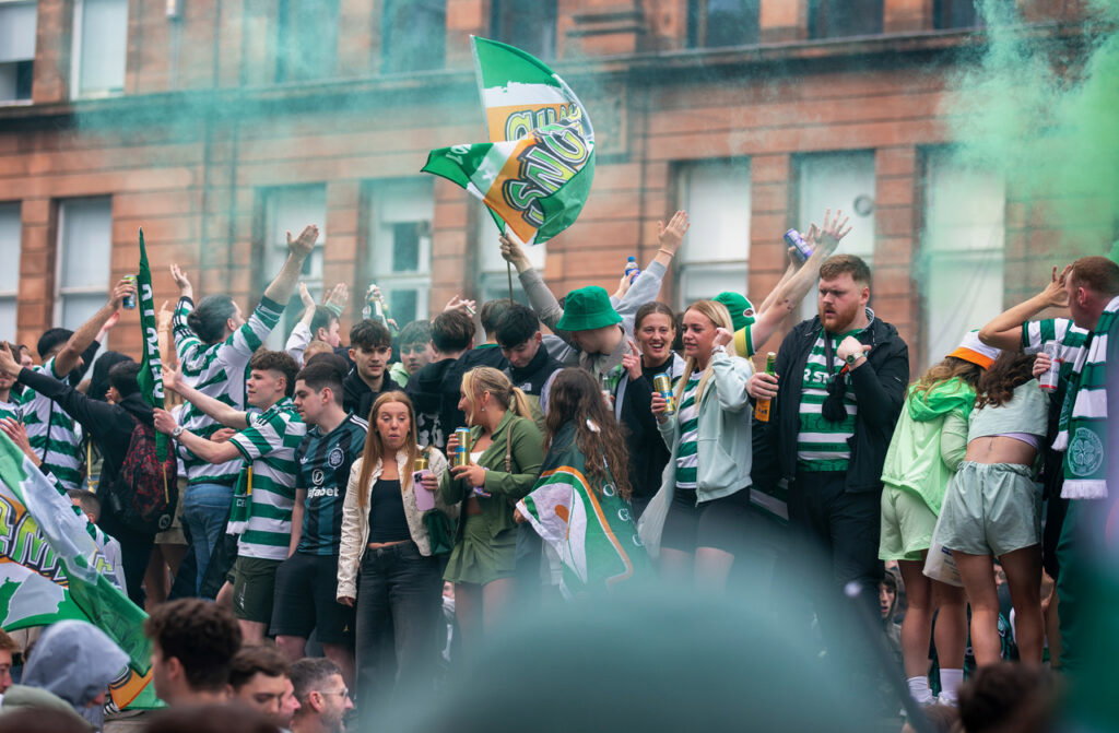 Celtic fans in Trongate 16 May 2026.