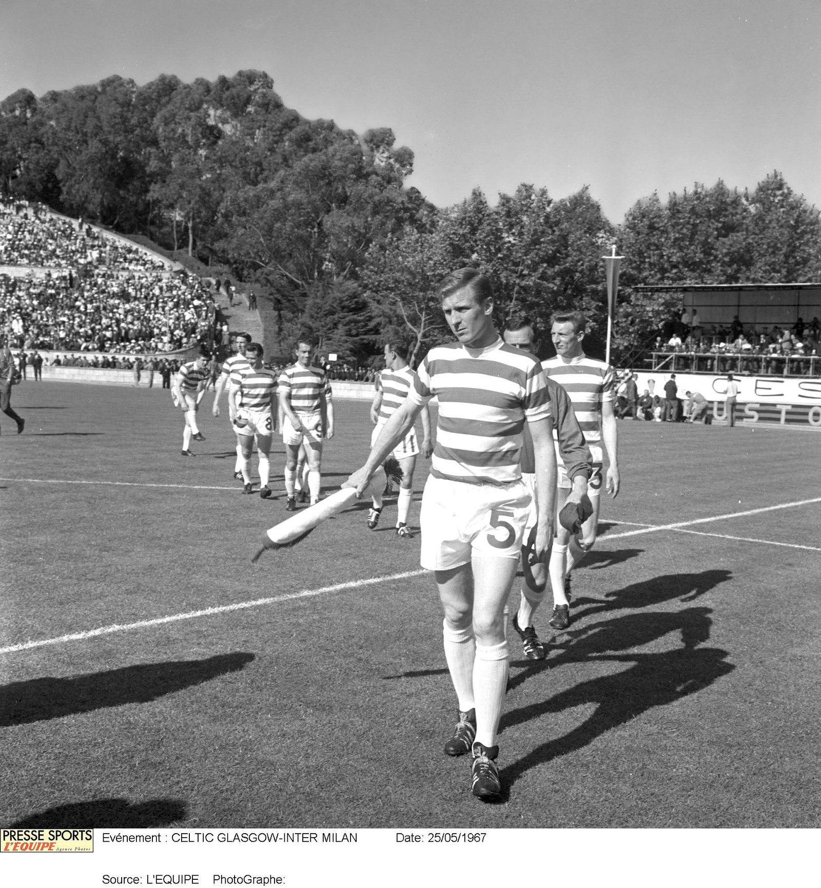 Billy McNeill leads Celtic out 
