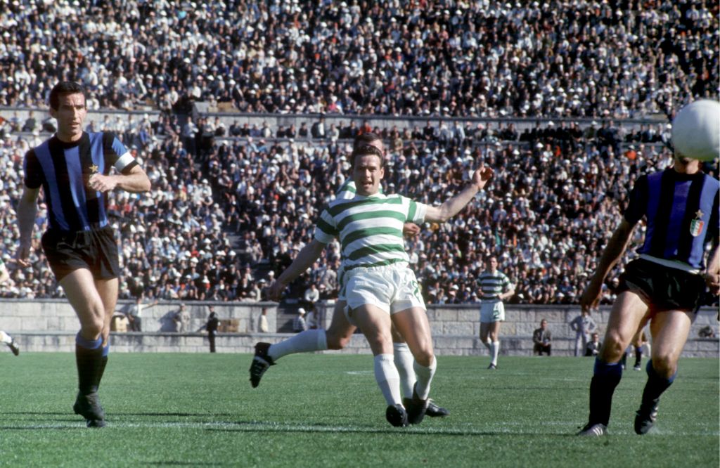 Celtic striker Willie Wallace in action in the 1967 European Cup Final