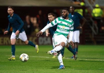 Kelechi Iheanacho of Celtic scores