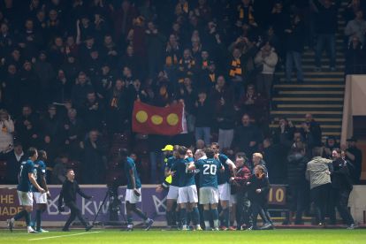 Liam Gordon of Motherwell celebrates