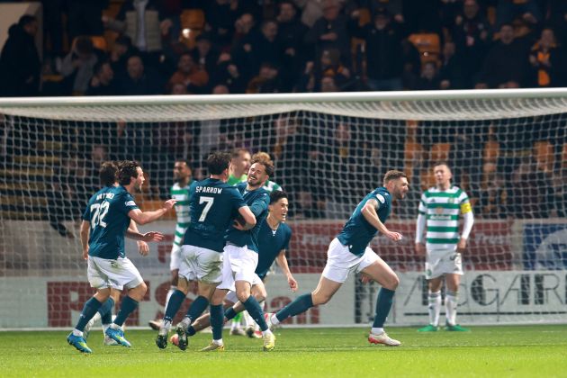 Liam Gordon of Motherwell celebrates