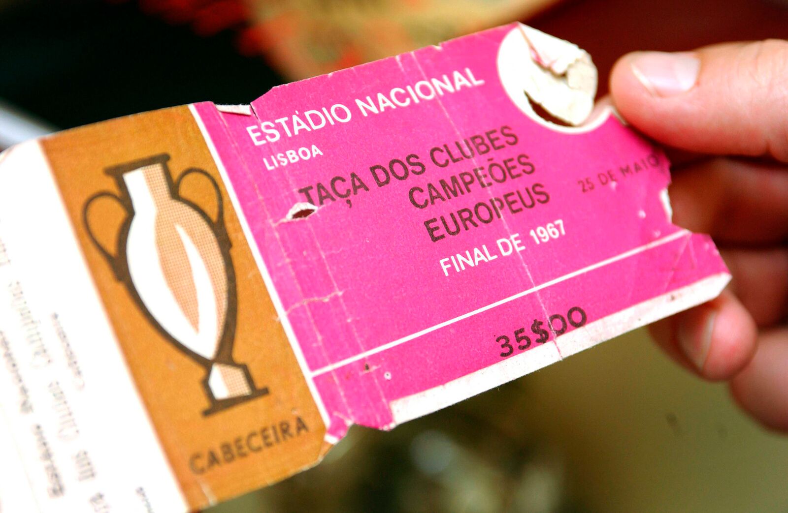 Celtic v Inter Milan, match ticket for European Cup Final in Lisbon on 25 May 1967.