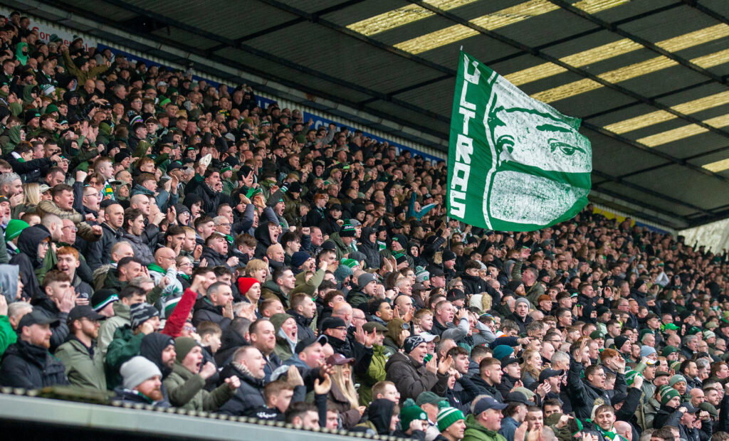 Celtic supporters at Rugby Park