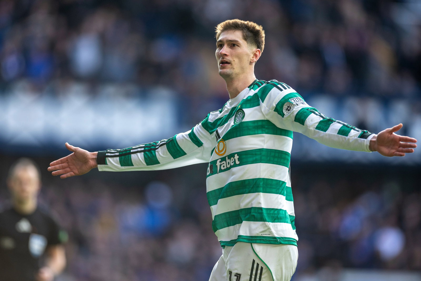 Tomas Cvancara of Celtic celebrates