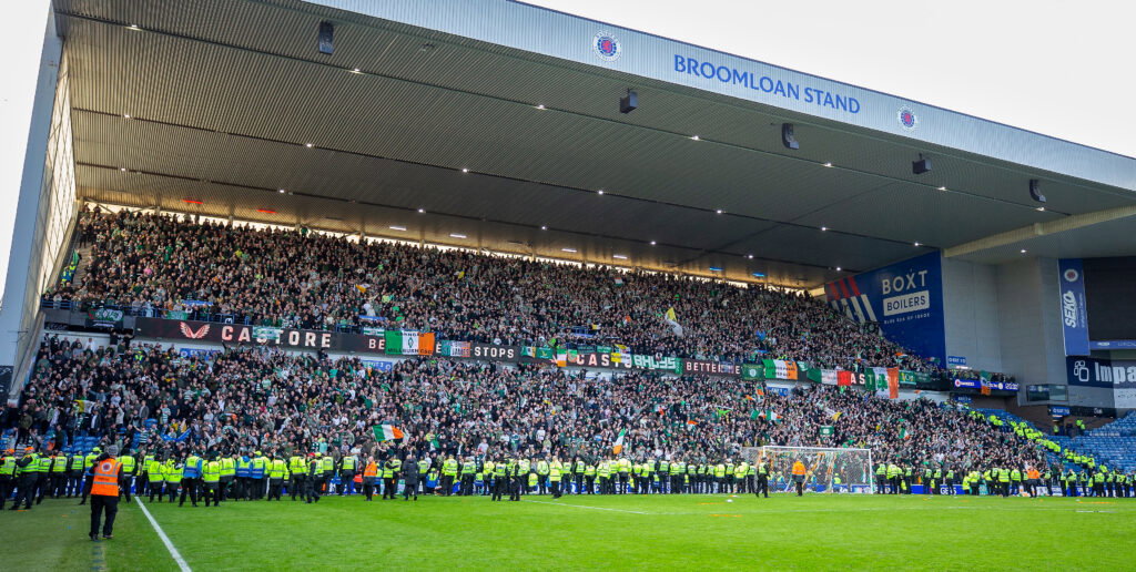 Celtic hit with stadium closure and £100,000 payment after Ibrox pitch invasion Celtic fans fill the free Broomloan stand.