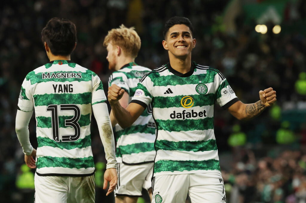 Luis Palma of Celtic celebrates