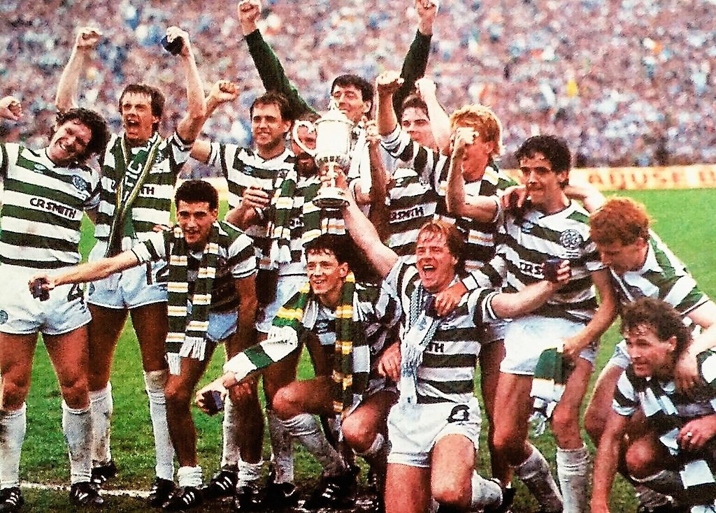 Celtic celebrations at the 1985 Scottish Cup Final.