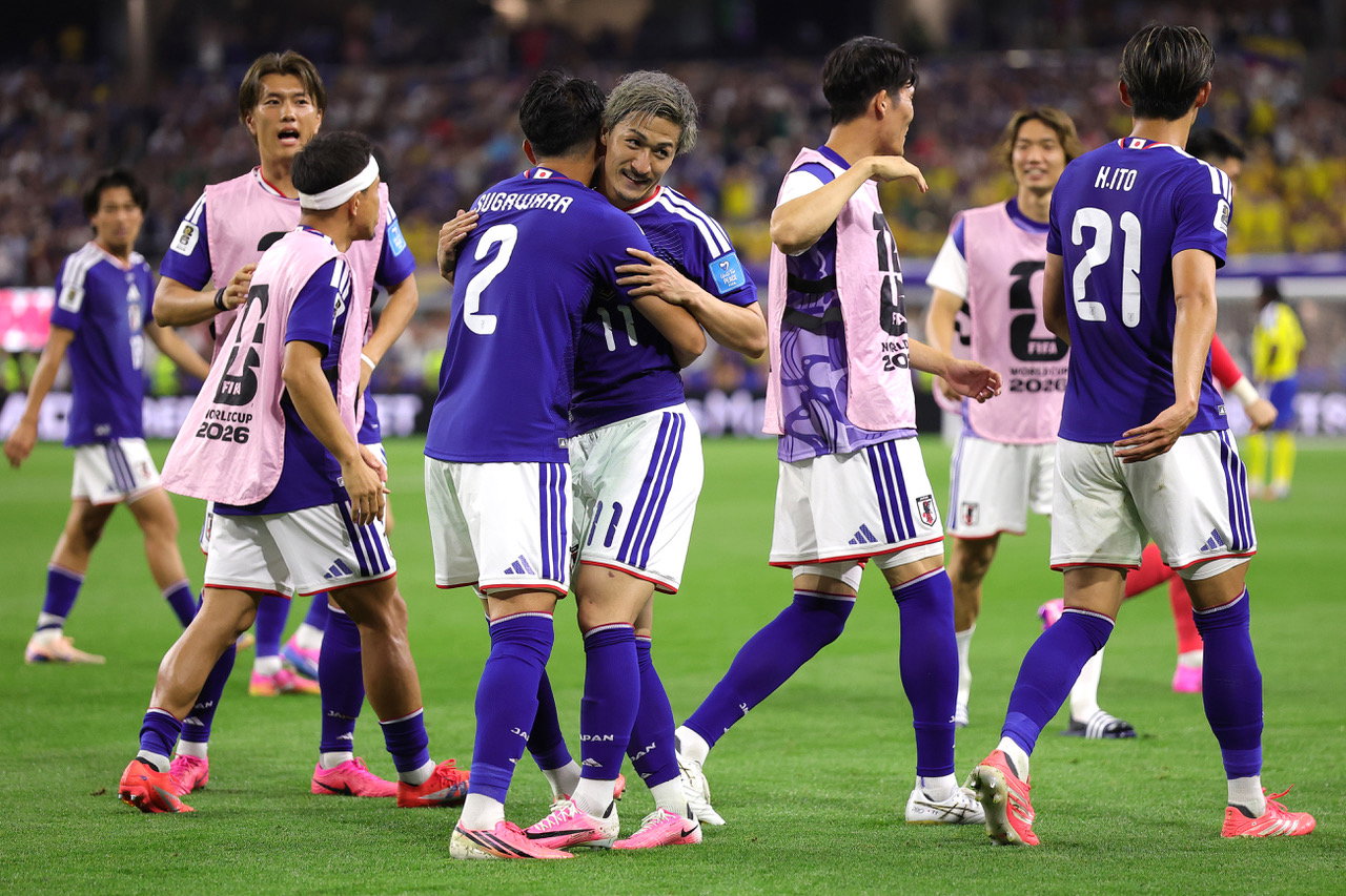 Daizen Maeda of Japan celebrates