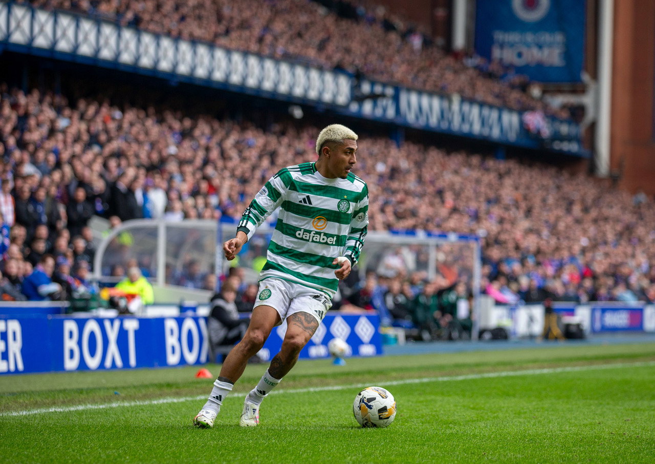 Julian Aruajo. Scottish Cup quarter final at Ibrox