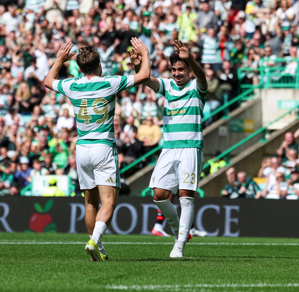 James Forrest of Celtic celebrates