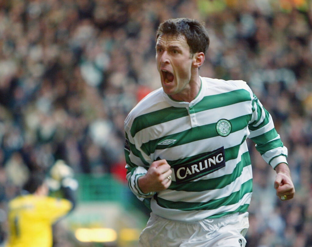 Celtic's Chris Sutton celebrates