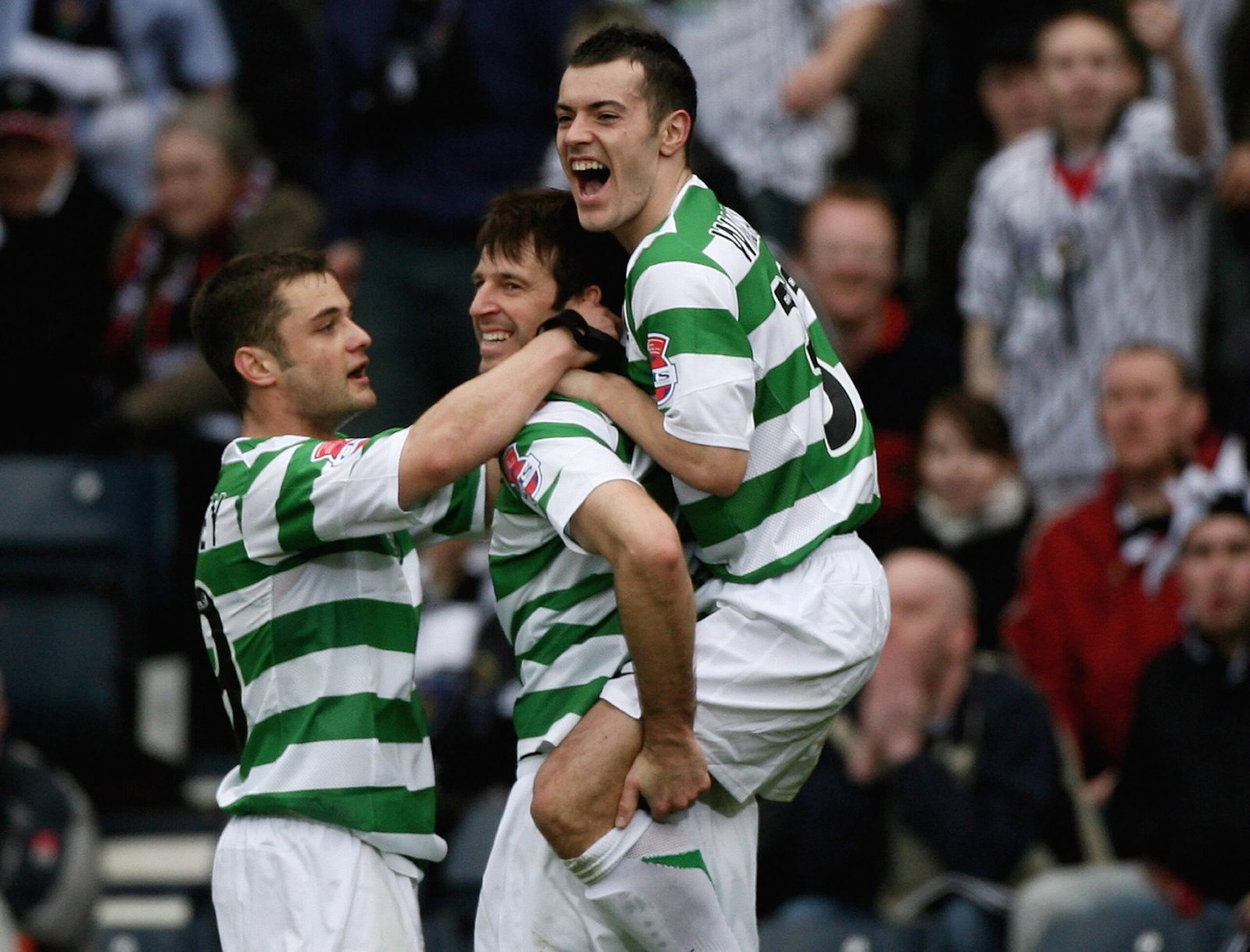 Maciej Zurawaski of Celtic celebrates