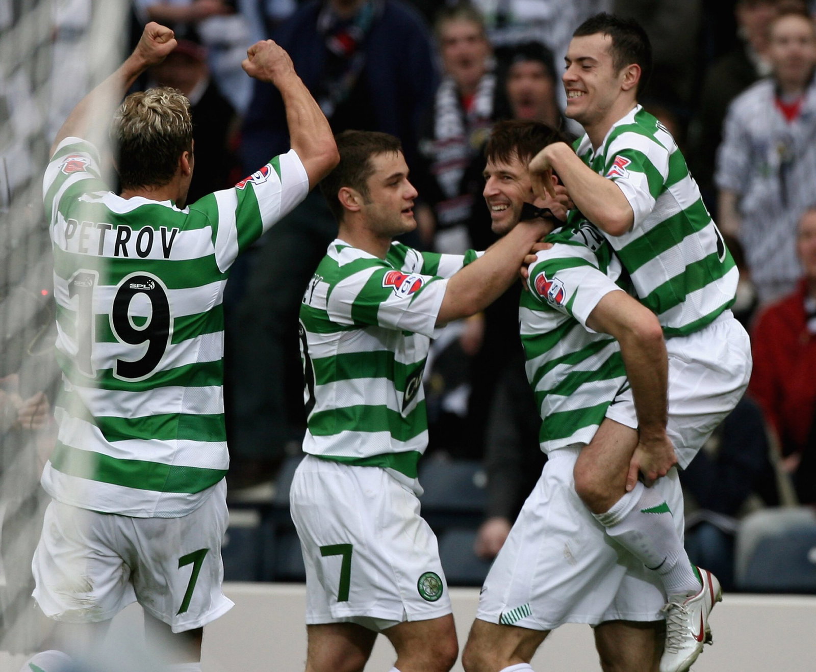 Maciej Zurawaski of Celtic celebrates