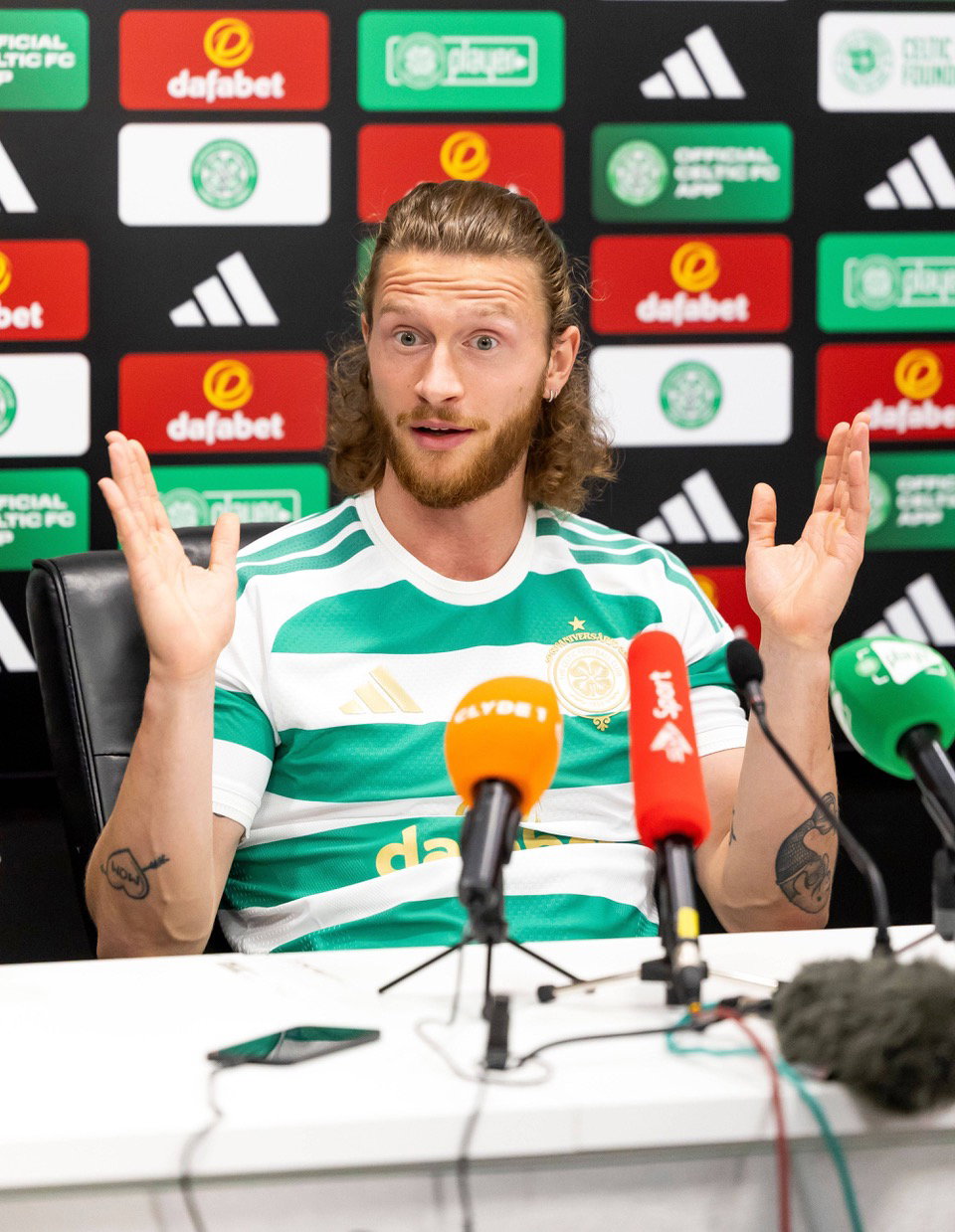 New Celtic signing Kasper Hogh is unveiled to the mainstream media