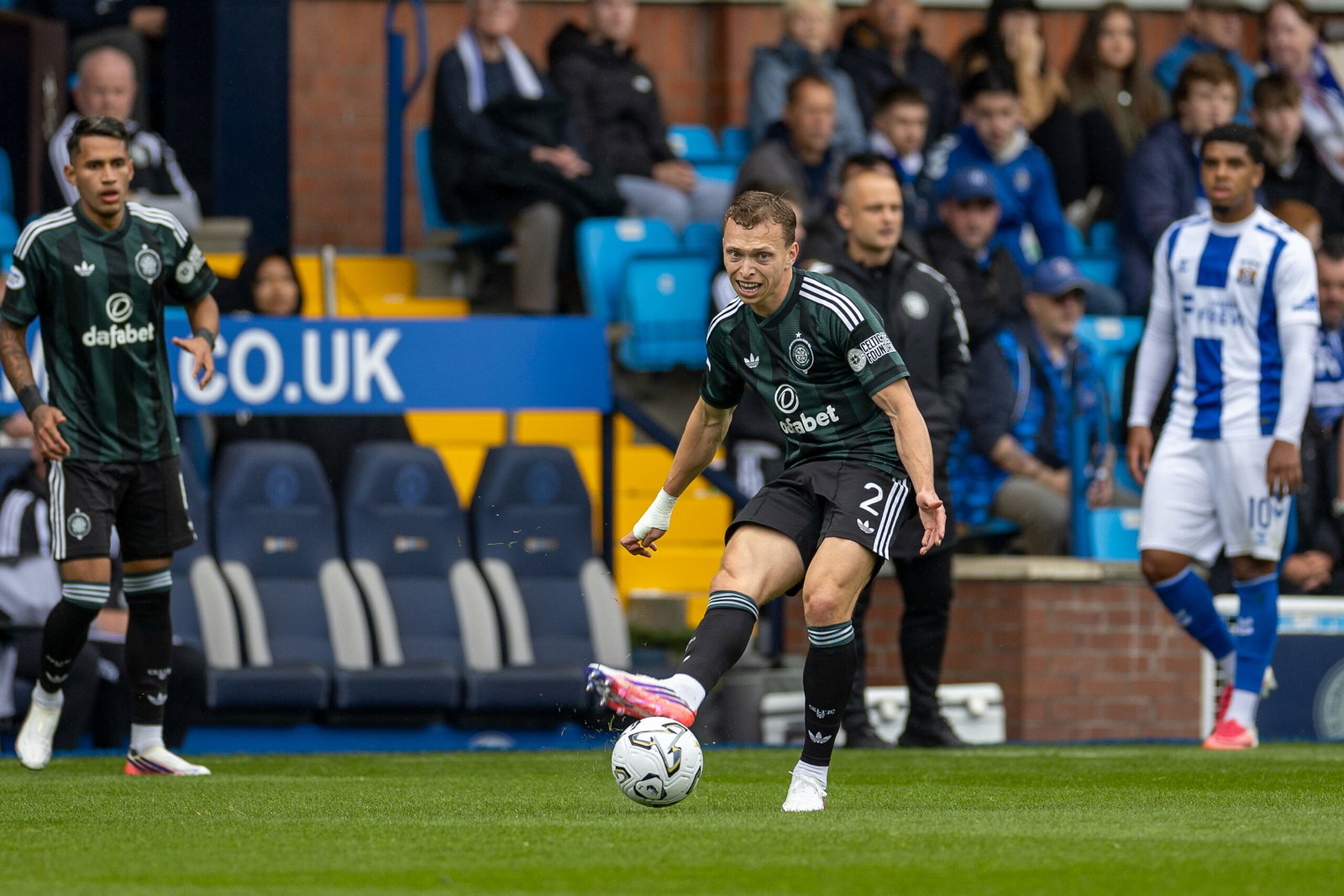 Alistair Johnston of Celtic on the ball.