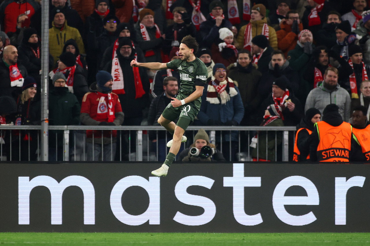 Nicolas Kohn of Celtic celebrates scoring