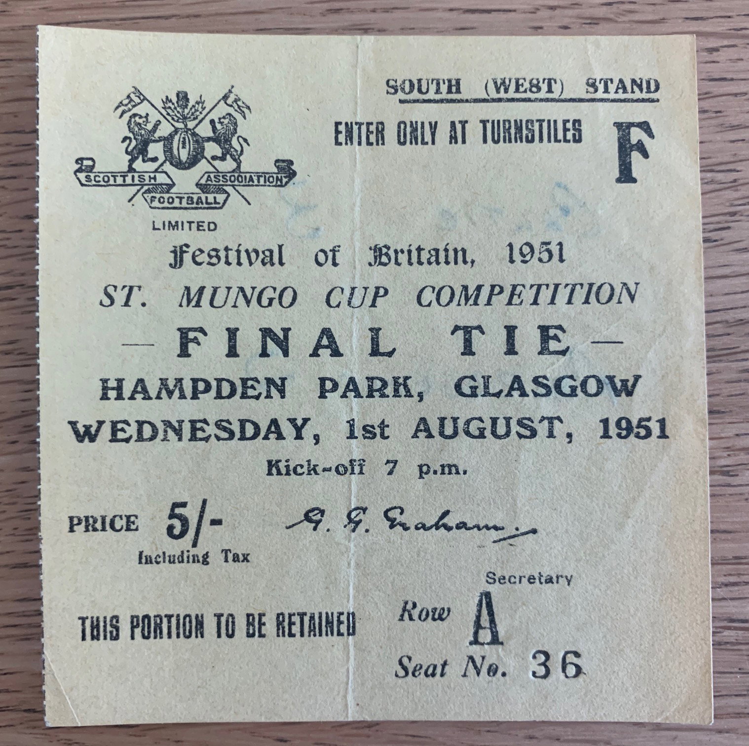 Celtic and the St Mungo Cup, 1951