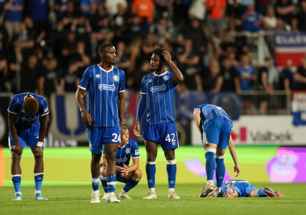 Rangers players look dejected