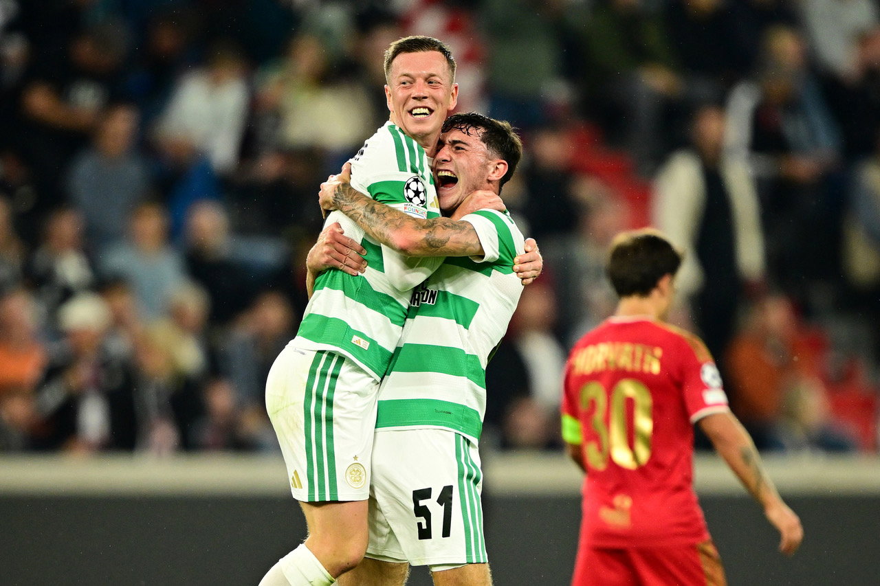 Callum McGregor of Celtic celebrates 