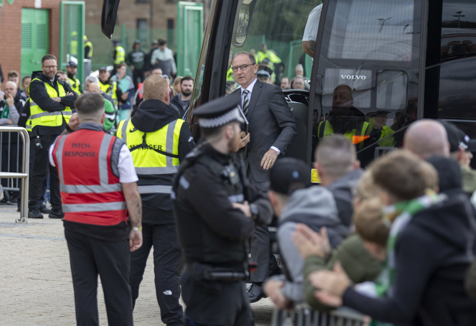 Martin O'Neill arrives at the stadium.